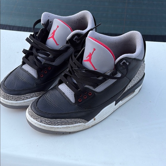 Jordan Kids Black and White Sneakers with Red Accents